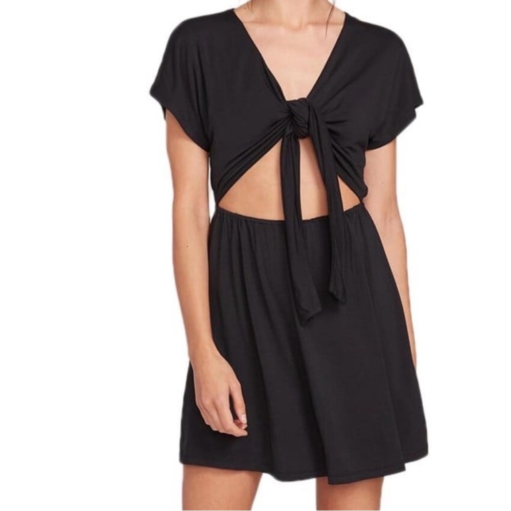 Volcom NWT Coco Tie-Front Black Dress Women SM
